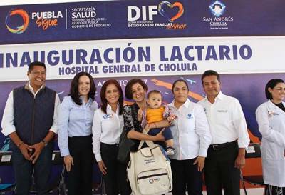 Dinorah López de Gali inaugura el lactario del Hospital General de Cholula