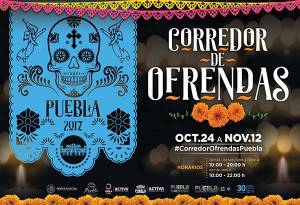 Puebla tiene listo Corredor de Ofrendas y actividades por Día de Muertos