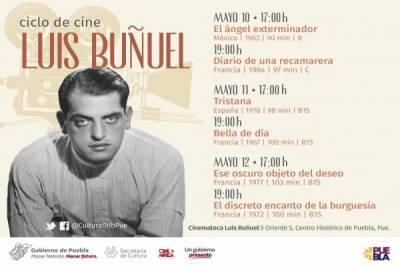 Ciclo de cine dedicado a Luis Buñuel en Casa de Cultura, del 10 al 12 de mayo