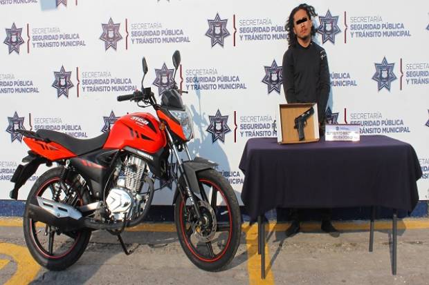Ladrón de motocicleta fue capturado en San Francisco Totimehuacán