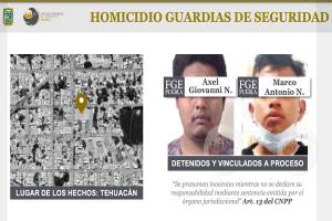 Capturan a dos implicados en asesinatos de guardias de seguridad en Tehuacán