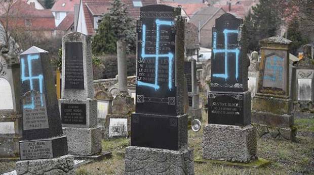 Profanaron 80 tumbas judías con símbolos nazis en Francia