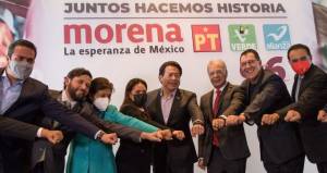 Morena, Verde, PT y Nueva Alianza irán juntos por seis gubernaturas en 2022