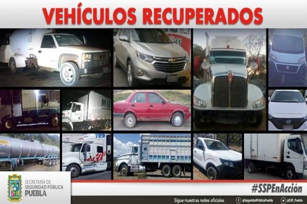 SSP Puebla localizó 18 vehículos con reporte de robo