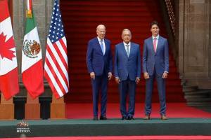 AMLO recibe a Biden y Trudeau en Palacio Nacional para la Cumbre de Líderes de AN