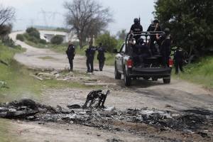 FOTOS: Así quedaron las patrullas de PEMEX quemadas por huachicoleros en Tepeaca
