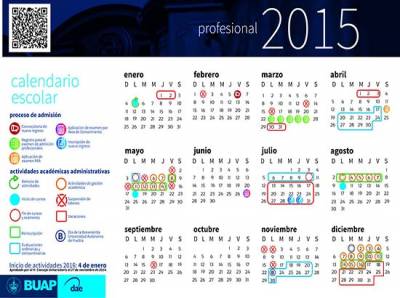 BUAP: calendario escolar 2015