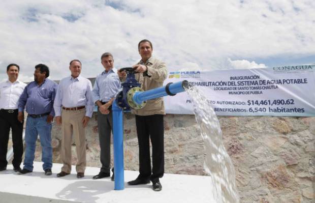 RMV y Gali inauguran la rehabilitación del sistema de agua potable en Chautla