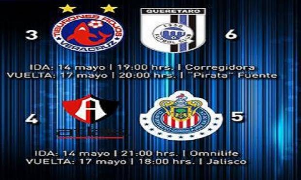 Querétaro vs Veracruz y Chivas vs Atlas, este jueves en la liguilla del futbol mexicano