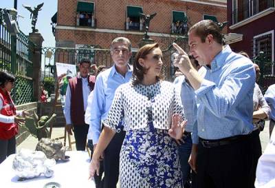 RMV y Ruiz Massieu inauguran trabajos de conservación de la Catedral de Puebla