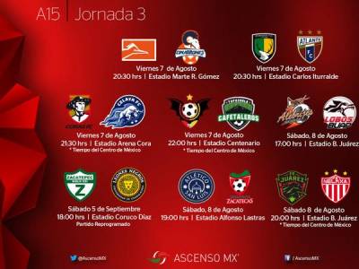 Ascenso MX: Conoce los horarios de juego de la jornada 3