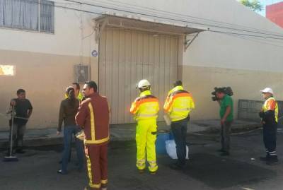 Fuga de ácido perclorico alertó a vecinos de San Baltazar Campeche