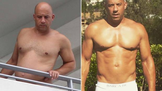 Vin Diesel presume nueva panza en Miami