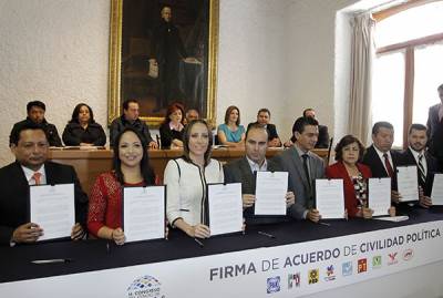 Diputados de Puebla firman pacto de civilidad para elecciones