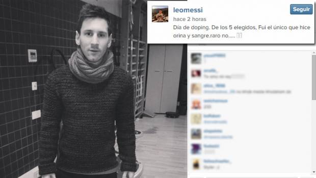 Messi se quejó en Instagram por riguroso control antidoping