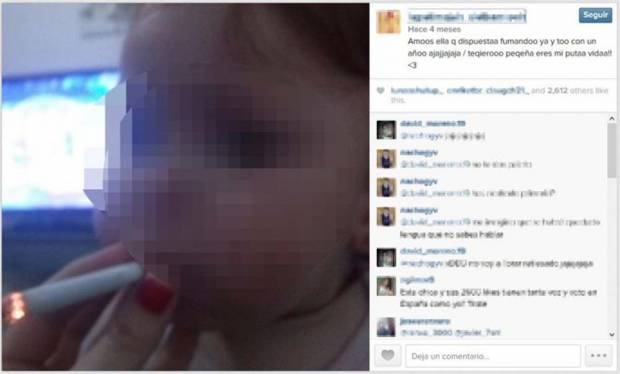 Mujer publicó en Facebook una foto de su bebé fumando