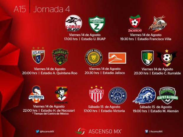 Ascenso MX: Consulta los horarios de juego para la J4