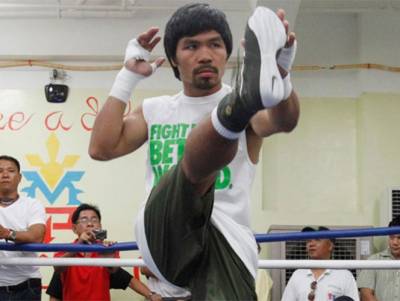 Manny Pacquiao inició entrenamiento para enfrentar a Floyd Mayweather Jr.