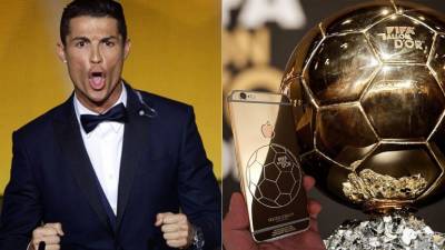 Cristiano Ronaldo estrenó iPhone dorado para conmemorar Balón de Oro