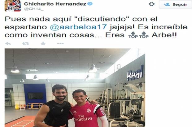 Chicharito ironiza sobre supuesta discusión con Arbeloa