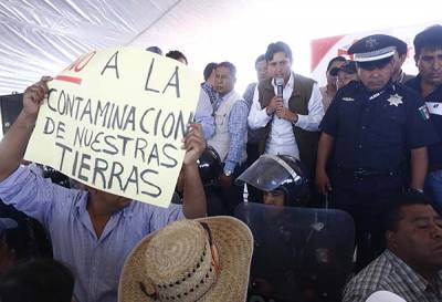 Calpan repudia a edil de San Pedro Cholula por relleno sanitario