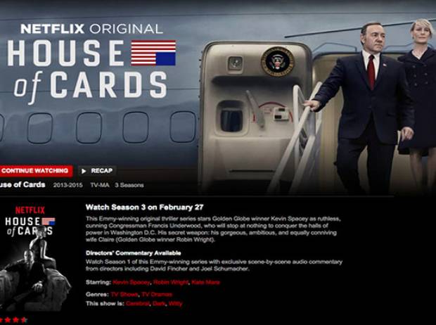 &quot;House of Cards&quot; 3 aparece por error en Netflix