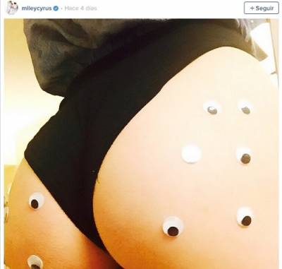 Deprimida por desamor, Miley Cyrus presume trasero en Instragram