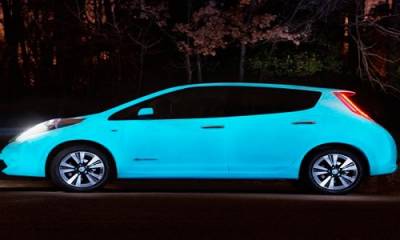 Nissan tiene Leaf con pintura que brilla en la oscuridad