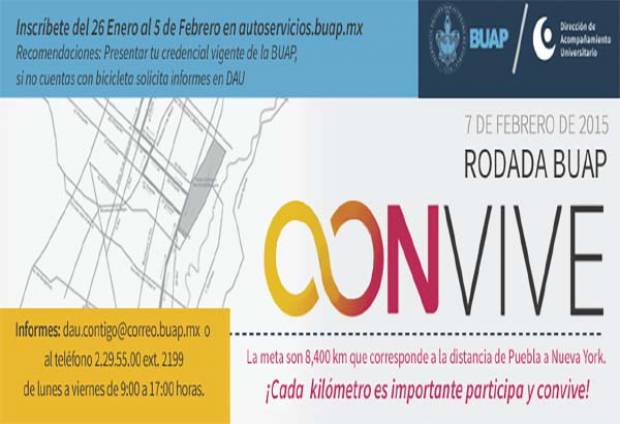 BUAP realizará Rodada &quot;Convive&quot;; 14 kilómetros de recorrido