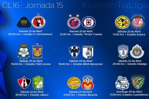 Liga MX: Conoce los partidos y horarios de la Jornada 15