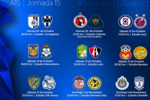 Liga MX: Conoce el calendario de la Jornada 15 del Apertura 2015