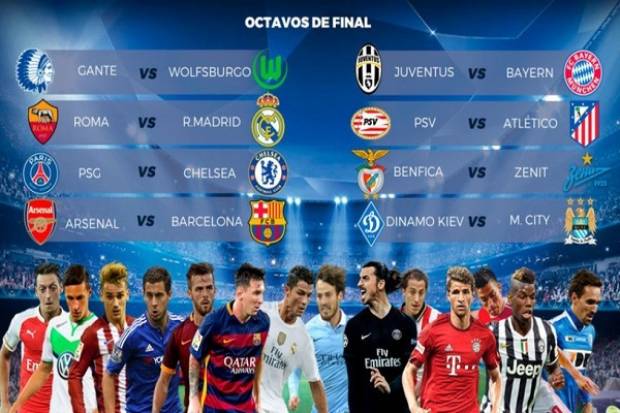 Champions League: Se realizó sorteo para los octavos de final