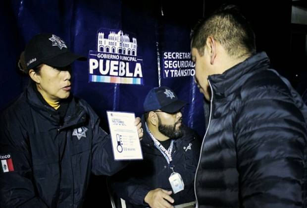 Alcoholímetro en Puebla remitió 53 vehículos al corralón