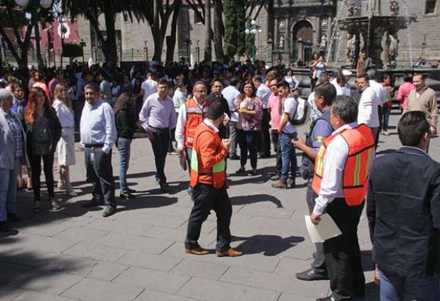 Ayuntamiento de Puebla realiza simulacro de sismo