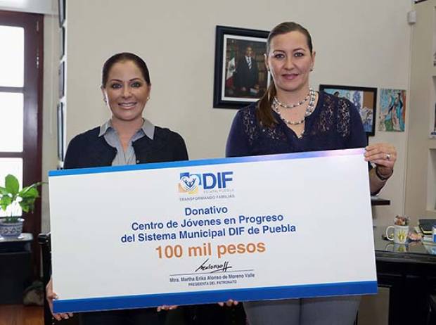 DIF estatal dona 100 mil pesos para el centro “Jóvenes en Progreso” de Puebla