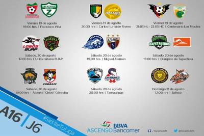 Ascenso MX: Conoce los horarios de la J6