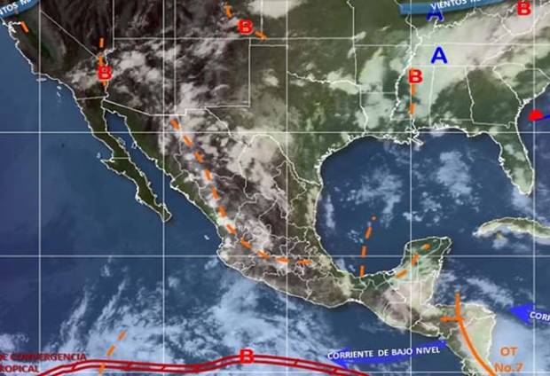 Onda tropical 7 mantiene potencial de lluvias en Puebla