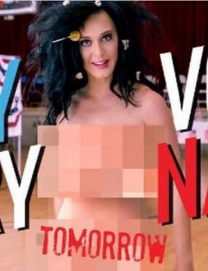 VIDEO: Katy Perry promueve desnuda voto en favor de Hillary Clinton