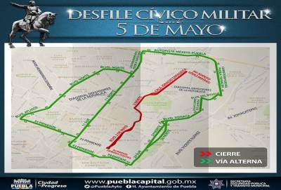 Desfile del 5 de Mayo: Conoce el dispositivo vial para este viernes en Puebla