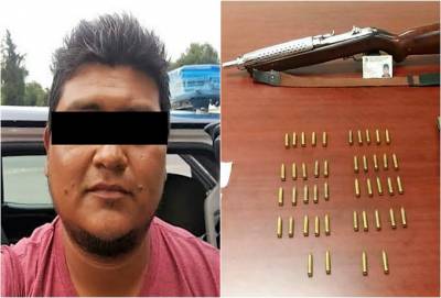 Cayó sujeto en posesión de subfusil con 44 cartuchos útiles en Texmelucan