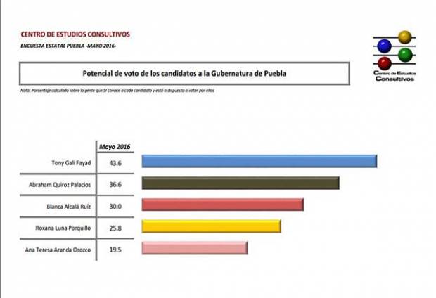 Tony Gali con mejor potencial de voto que Blanca Alcalá: CEC