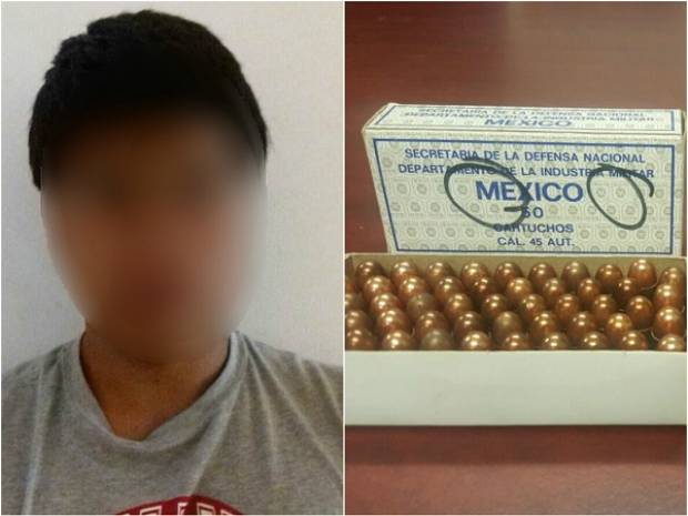 Atrapan a joven de 17 años con 97 cartuchos; los vendía en 5 mil pesos