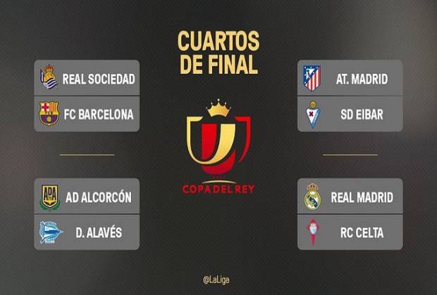 Copa del Rey: Definen los partidos de cuartos de final