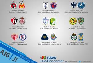 Liga MX: Checa los horarios y juegos de la J1 del Apertura 2016
