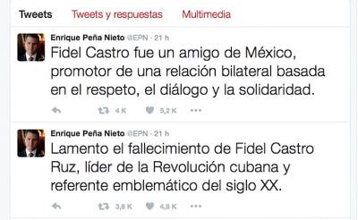 Fidel Castro, “un amigo de México”: Peña Nieto