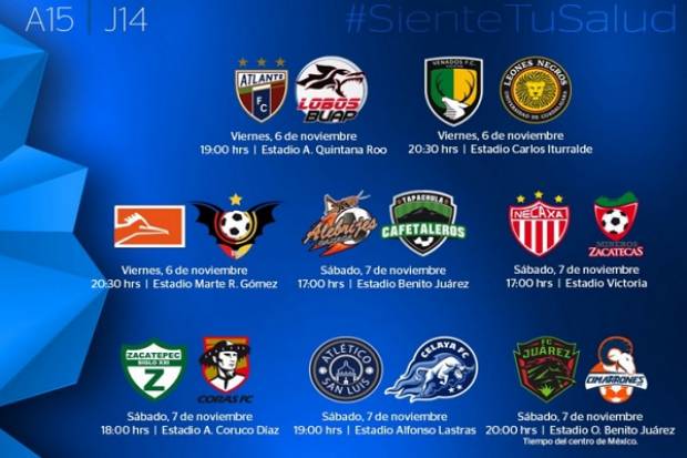 Conoce los partidos y horarios de la J14 del Ascenso MX