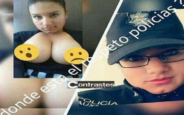 Policía auxiliar de Puebla posa “topless” y se viraliza en redes