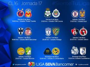 Liga MX: Conoce los partidos y horarios de la Jornada 17