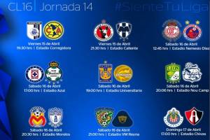 Liga MX: Consulta partidos y horarios de la Jornada 14