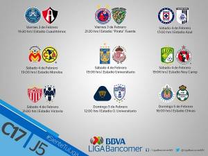 Liga MX: Continúan las acciones de la J5 del Clausura 2017